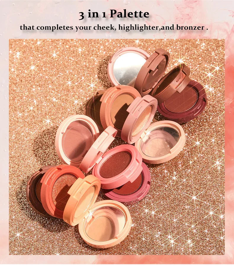 professional makeup 3 in 1 palette diy highlighter blush counter palette choose your own colors