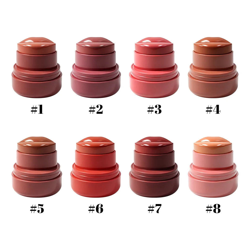 8colors non stick-cup lazy lipstick color changing tint lip stick lip-shaped matte velvet lipstick