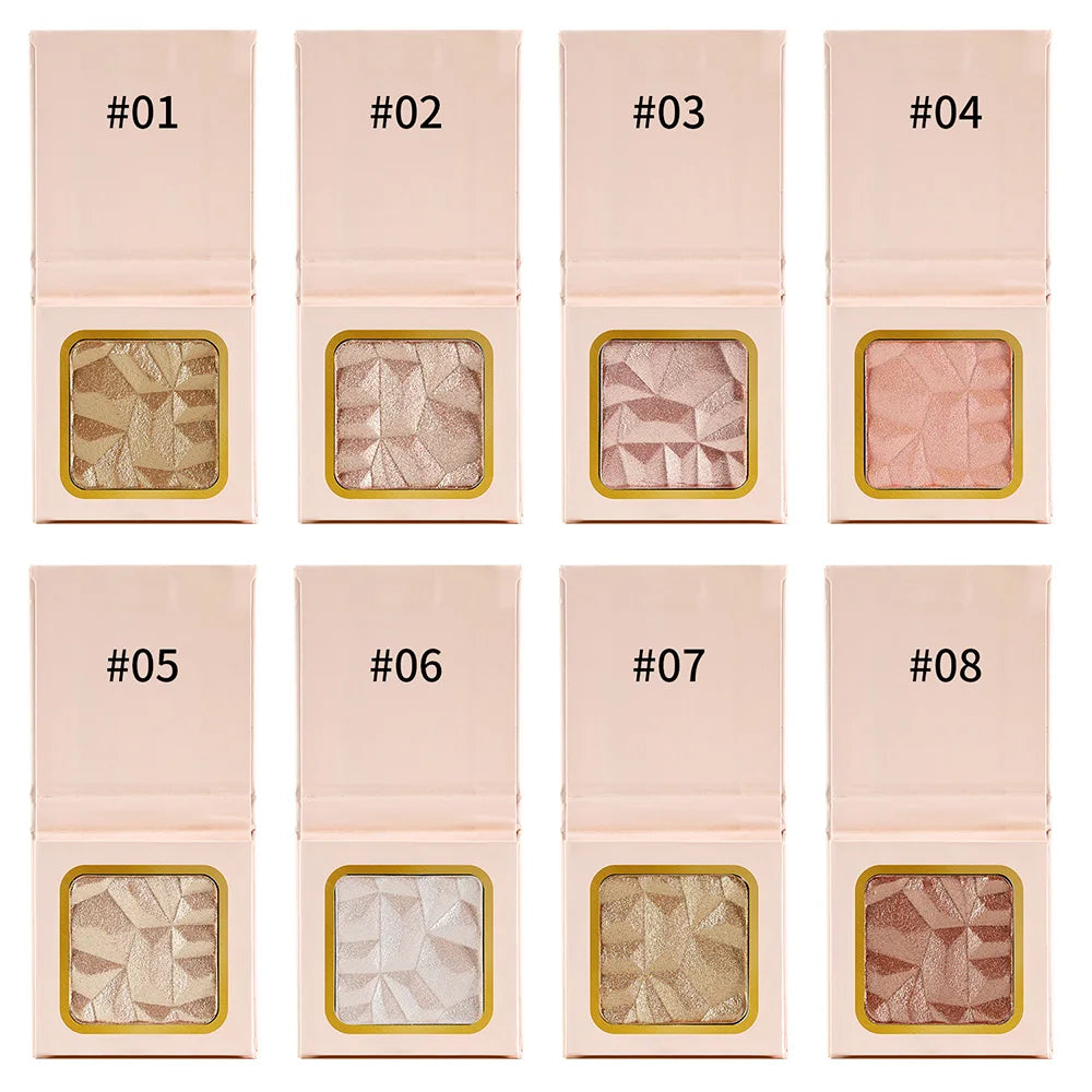 pressed powder illuminator highlighter palette 6-shade highlighter bronzer for face body makeup with glowing effect