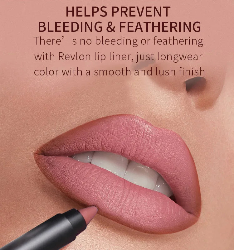 18 colors black matte finish lipliner pencil waterproof smooth non-stick cup long lasting lip liner