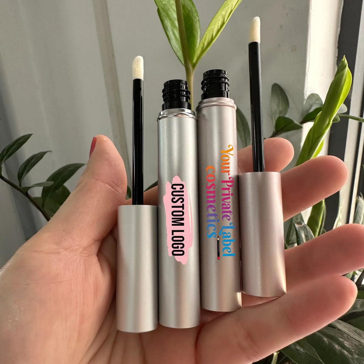 lip gloss tube eyelash serum empty tube cosmetics packaging gold silver rose gold aluminum lipgloss tube