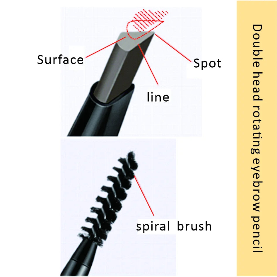 gold waterproof eye brow pencil makeup long lasting triangle eyebrow pencil
