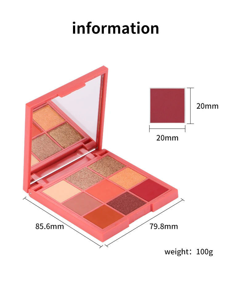 9 color pigmented eyeshadow palette