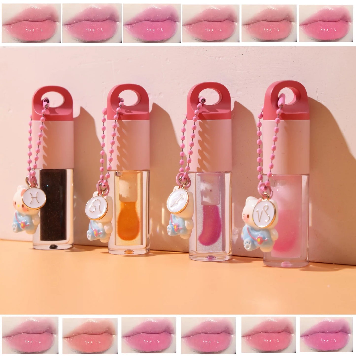 Color-changing lip oil with keychain