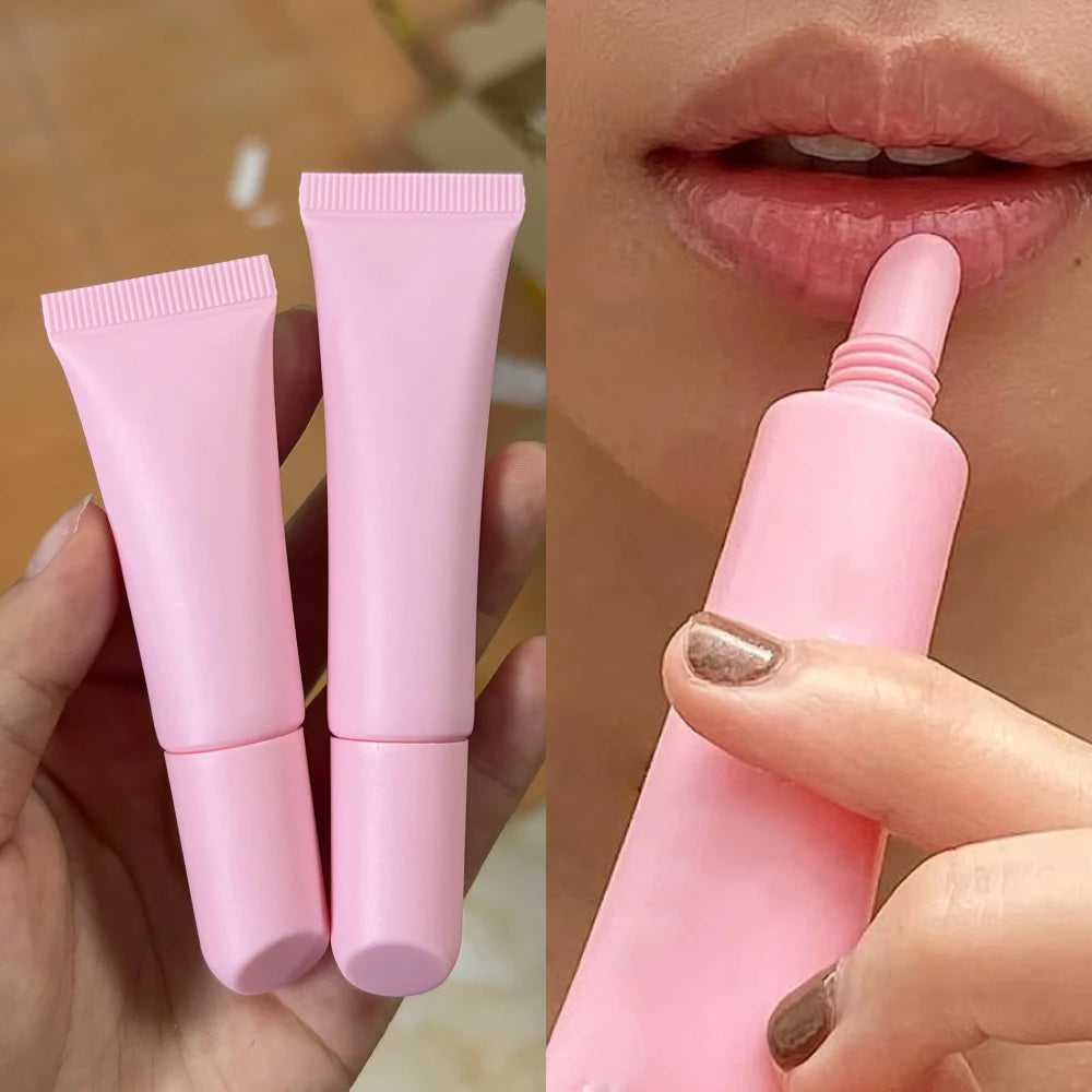 Liquid lip gloss balm in a soft squeeze tube