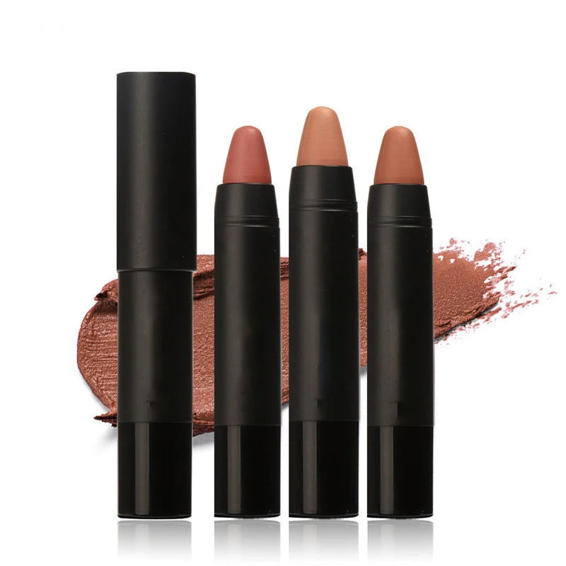 waterproof long-lasting matte makeup cosmetics rose red lipstick crayon pencil lipstick