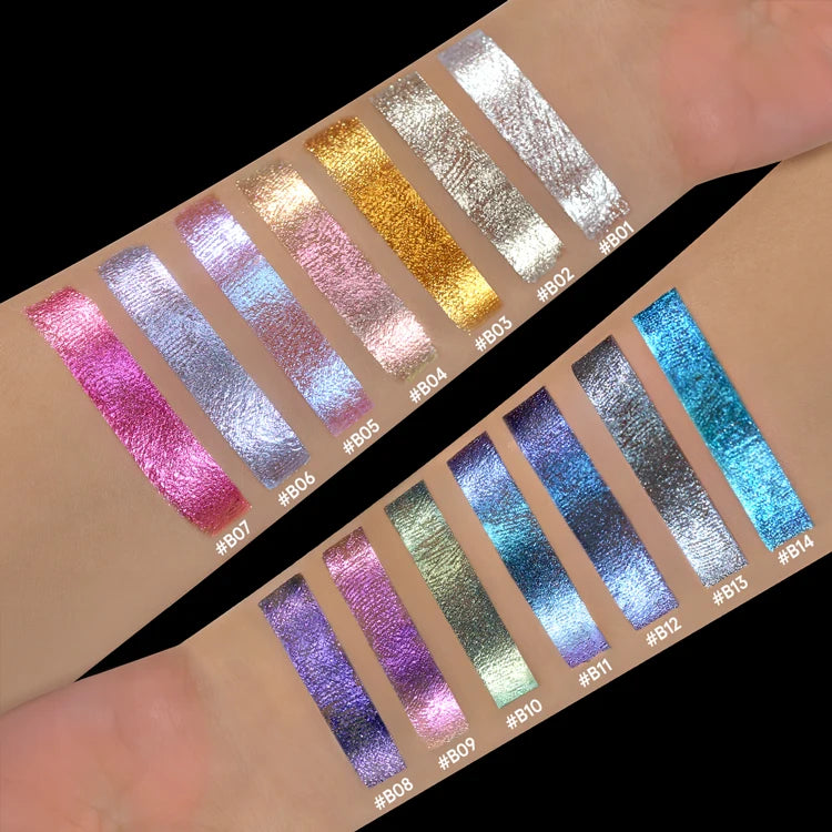 14 colors waterproof glitter mascara cruelty free makeup oil free lengthening chameleon mascara