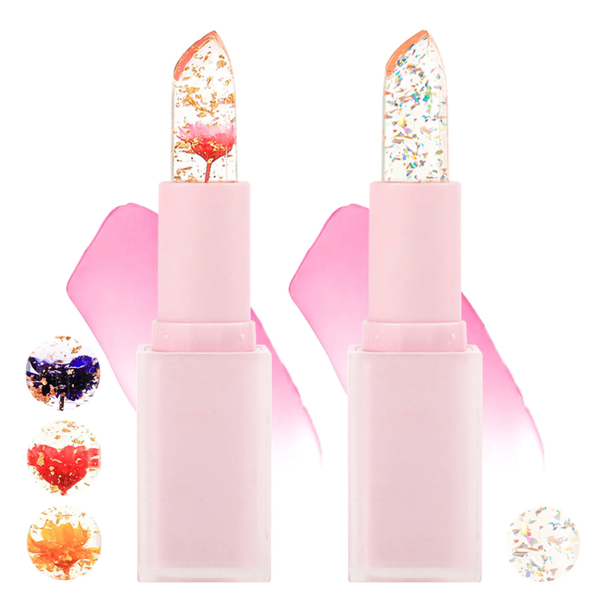 5 colors flower color changing lipstick naturally nourishing moisturizing long lasting lip balm
