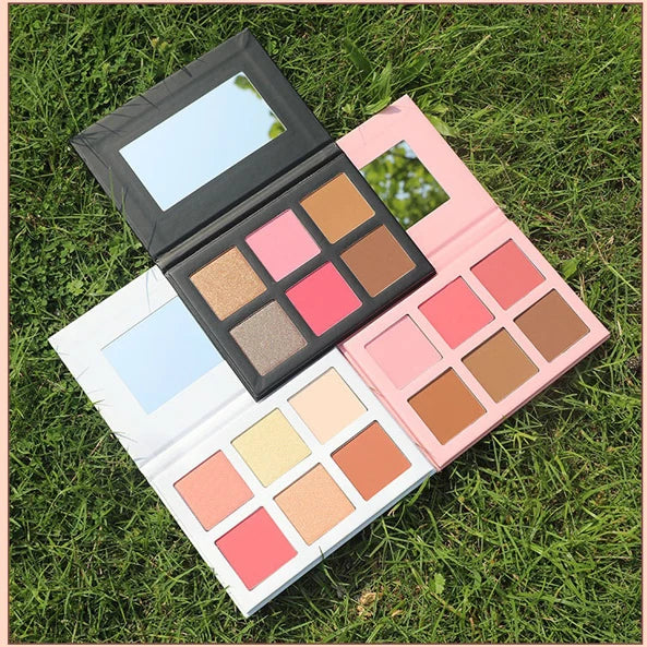 high pigment long lasting pressed powder highlighter blusher contour palette vegan diy makeup palette