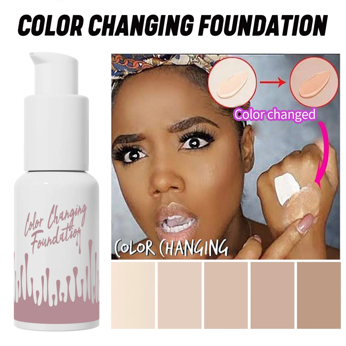 liquid foundation tinted serum vegan cruelty free waterproof face color changing foundation