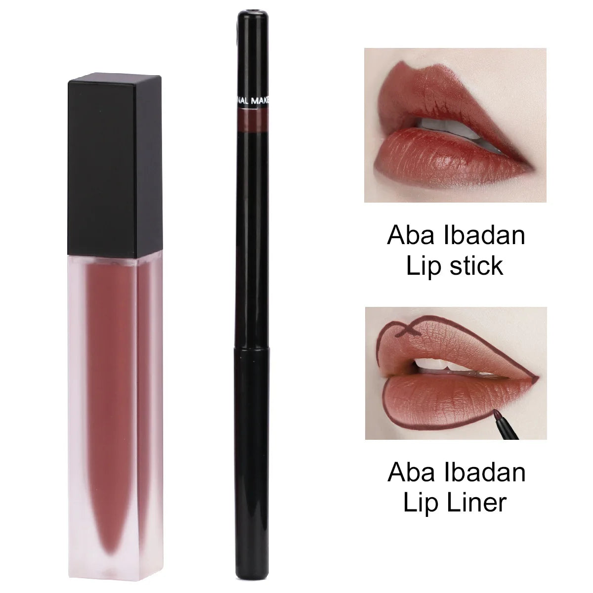 2 in 1 lip kit black pencil liquid lipstick long lasting vegan long lasting matte lipstick lip liner set