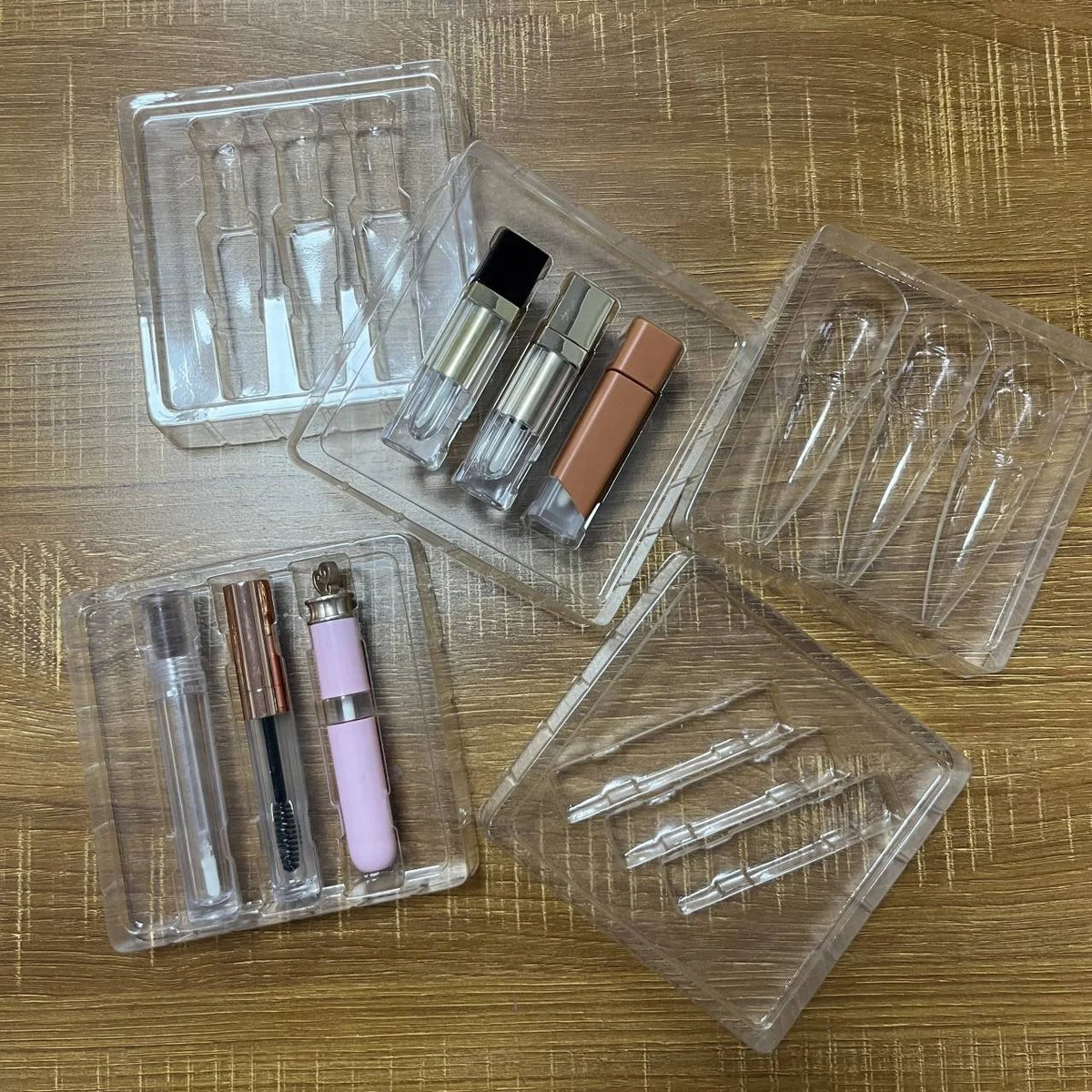 empty lipgloss set box package liquid lipstick set paper box with clear window