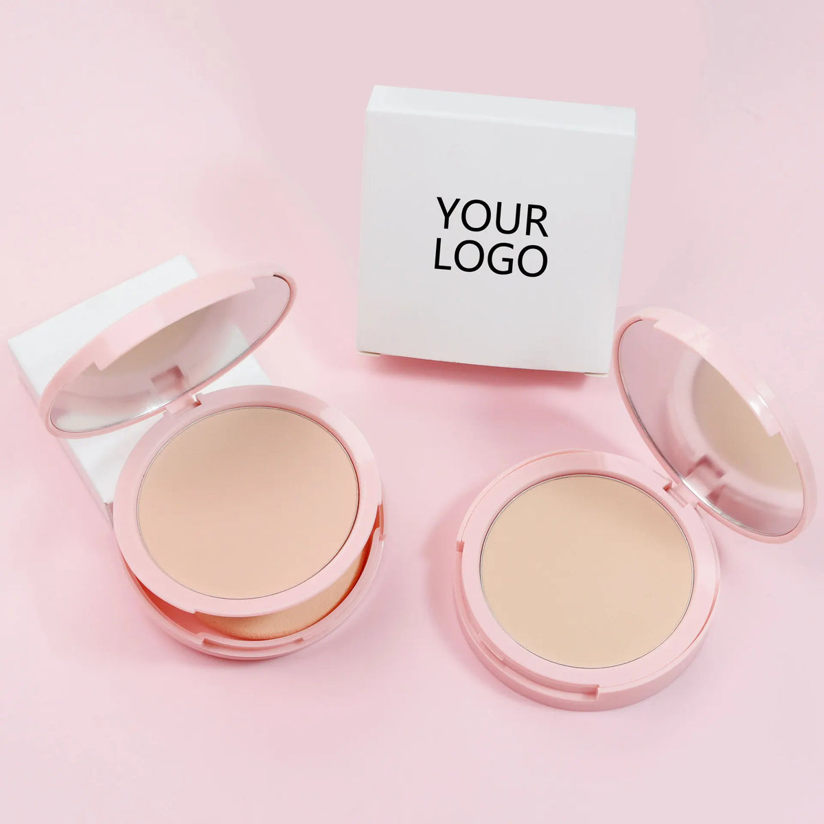 high pigment pressed powder palette waterproof long lasting face makeup foundation pink compact powder