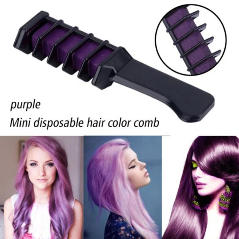 6 colors personal disposable mini salon comb temporary professional hair dye hair chalk comb for girls party cosplay
