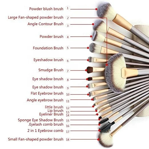 eyeliner eye shadow brow lip brush 18 pcs makeup brushes kit beauty tools high quality cosmetic brush set