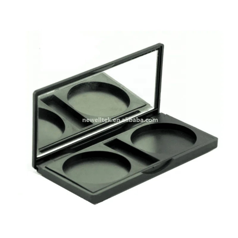 black empty cosmetic container single pan 26 mm hole round makeup eyeshadow palette packaging case