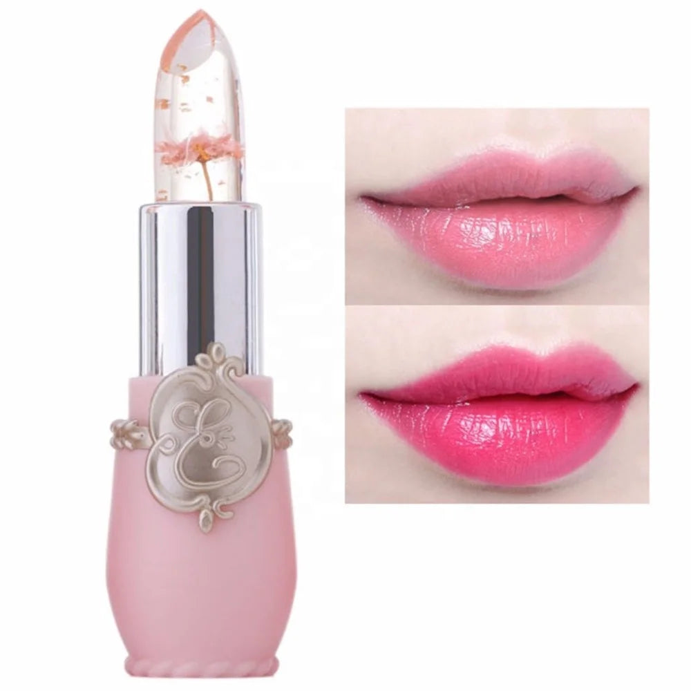 cosmetics moisturizer lip balm transparent lipsticks color changing jelly flower lipstick