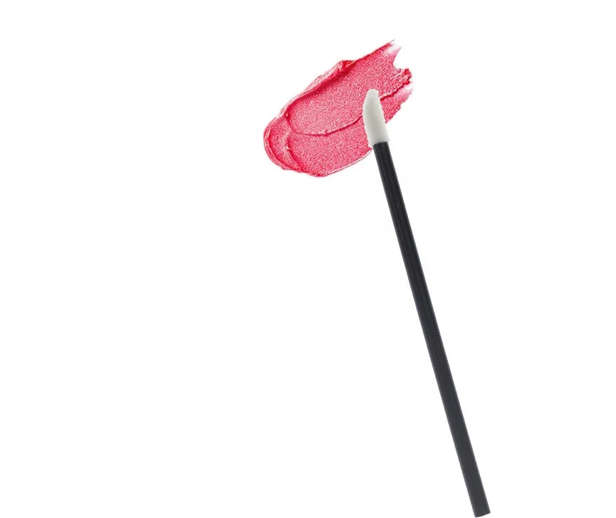 cheap flocked cosmetic lipstick gloss brush disposable brush makeup lip gloss applicator wands flat brush mascara face