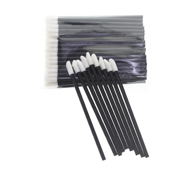 cheap flocked cosmetic lipstick gloss brush disposable brush makeup lip gloss applicator wands flat brush mascara face