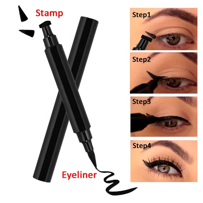 waterproof stamp eyeliner long lasting fast dry liquid eyeliner with stamp