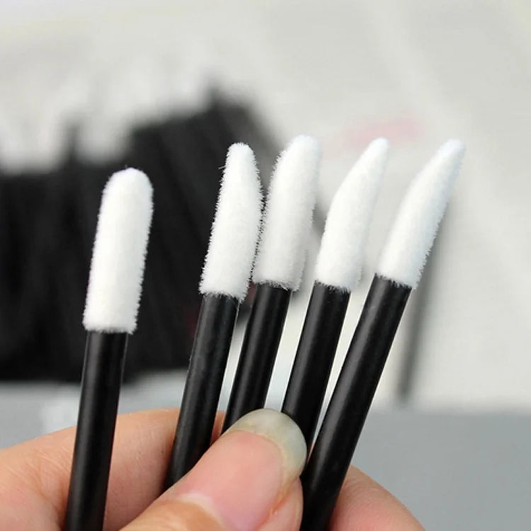 cheap flocked cosmetic lipstick gloss brush disposable brush makeup lip gloss applicator wands flat brush mascara face