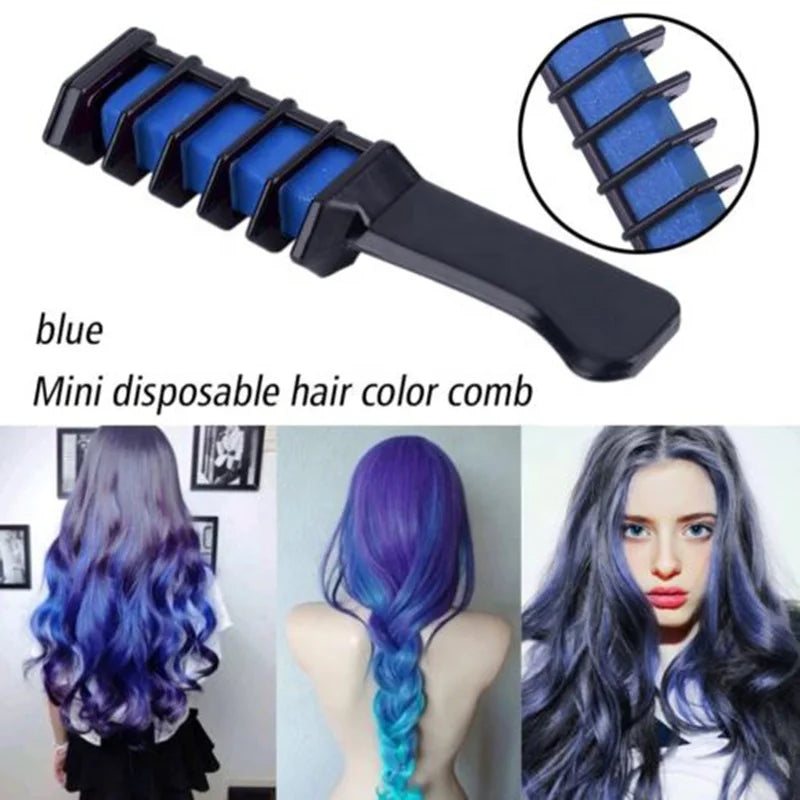 6 colors personal disposable mini salon comb temporary professional hair dye hair chalk comb for girls party cosplay