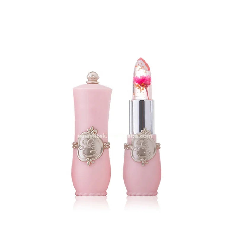 cosmetics moisturizer lip balm transparent lipsticks color changing jelly flower lipstick