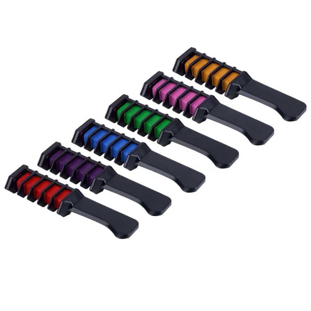 6 colors personal disposable mini salon comb temporary professional hair dye hair chalk comb for girls party cosplay
