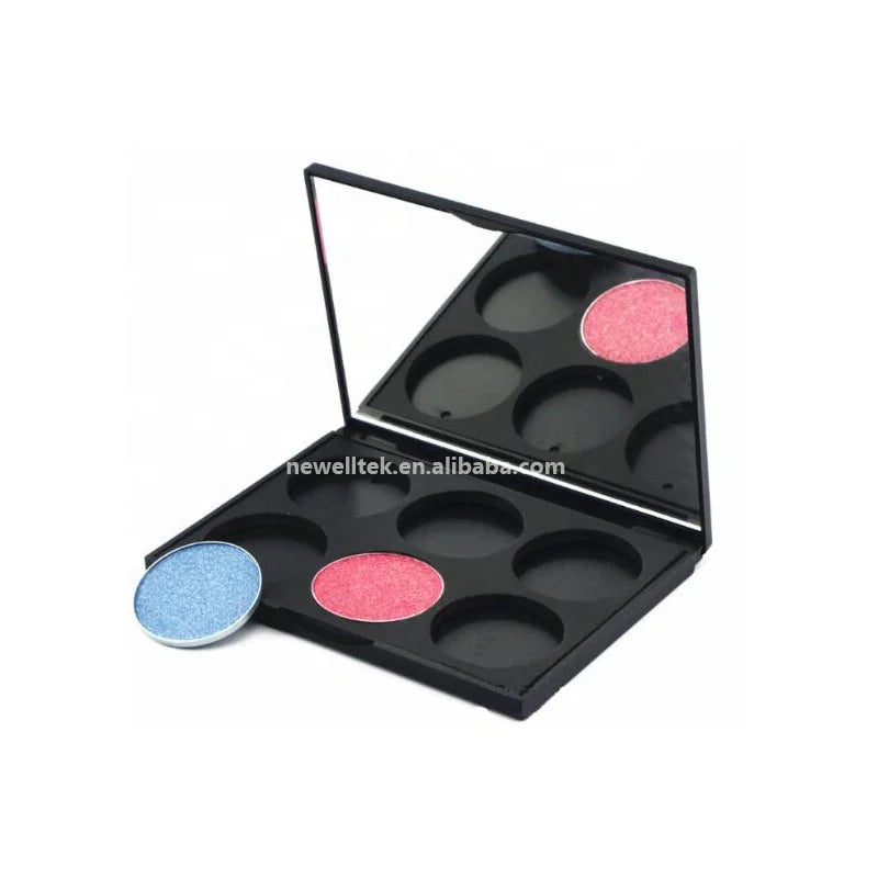 black empty cosmetic container single pan 26 mm hole round makeup eyeshadow palette packaging case