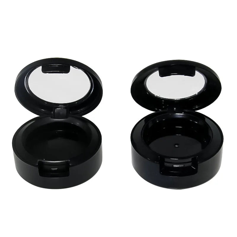black empty cosmetic container single pan 26 mm hole round makeup eyeshadow palette packaging case