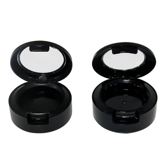 black empty cosmetic container single pan 26 mm hole round makeup eyeshadow palette packaging case