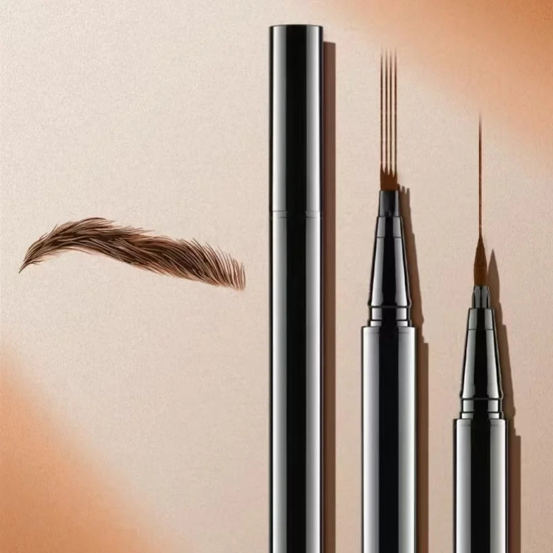 cosmetic liquid eyebrow pencil makeup quick dry waterproof vegan liquid black brown brow pen