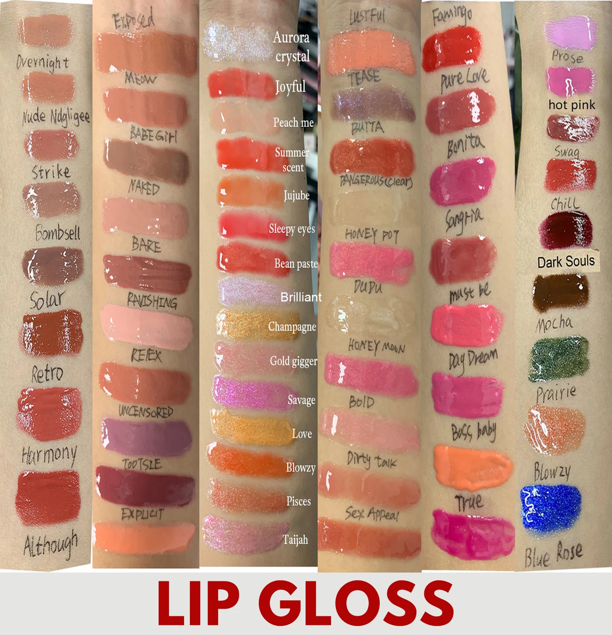 Liquid lip gloss balm in a soft squeeze tube