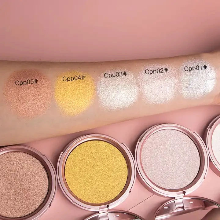 professional 5 color face makeup cosmetics high pigment highlighter palette pink highlighter palette