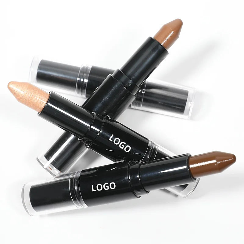 2 colors black tube double headed contour waterproof contouring highlighter stick