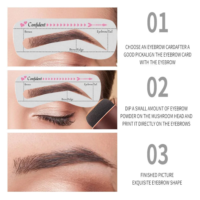 1 eye brow brush trimming knife eyebrow powder eyebrow stamp and stencil kit