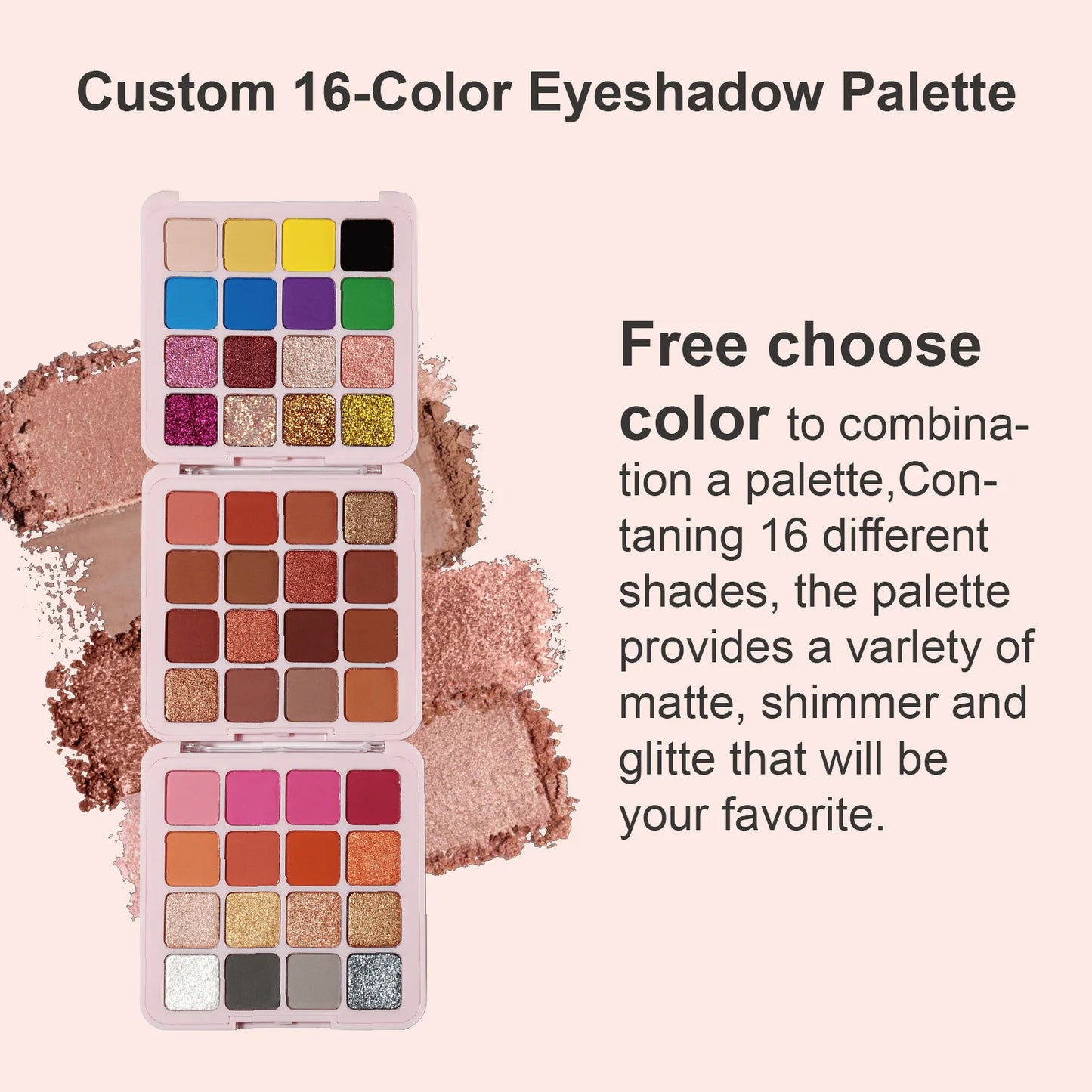 16 color square eyeshadow palette
