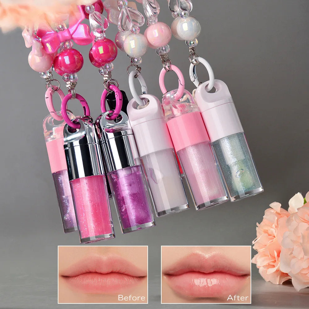 Two-bottle PH color-changing keychain lip glow oil set