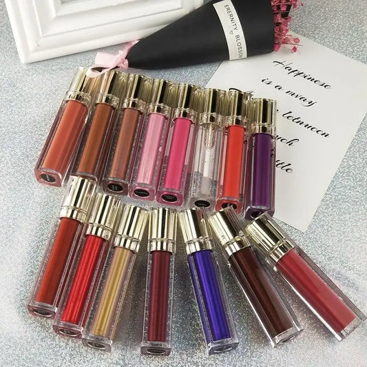 glitter waterproof set stick tint lipgloss liquid matte lip gloss lipstick