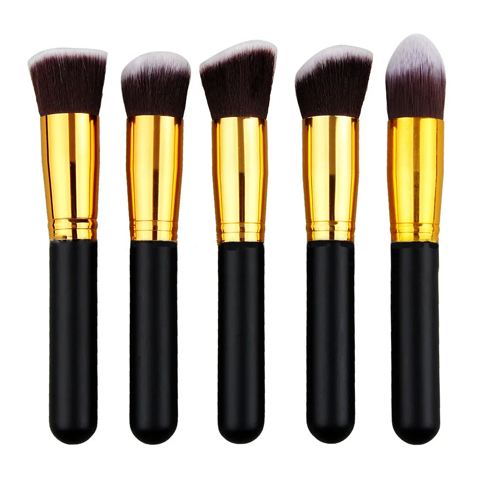 10pcs high quality make up black handle brushes luxury professional makeup brush set with bag