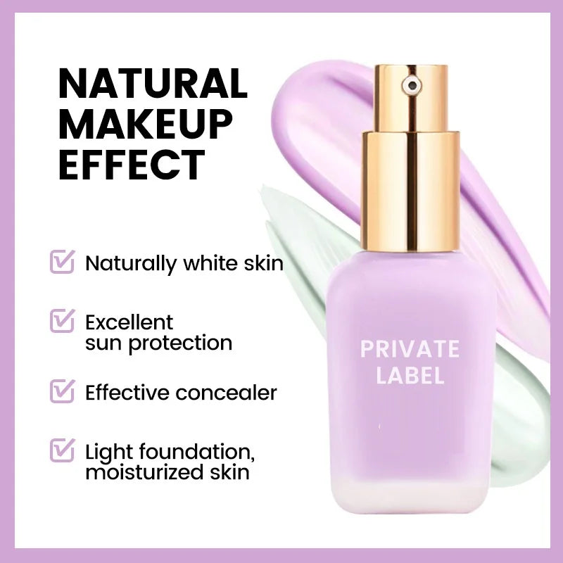 natural makeup pa ++ moisturizing refreshing purple green isolation cream makeup primer