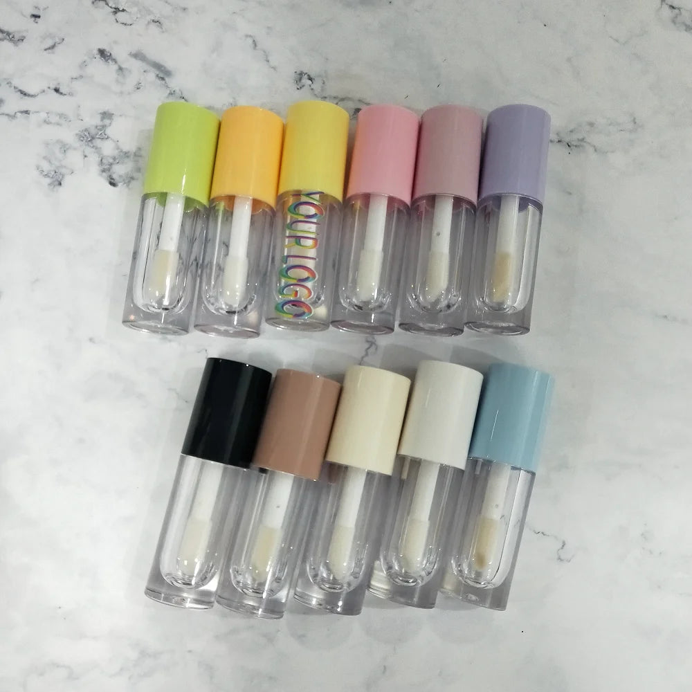 10ml big brush applicator lip gloss packaging wand empty lip gloss tube with stopper lipgloss tubes and packaging box