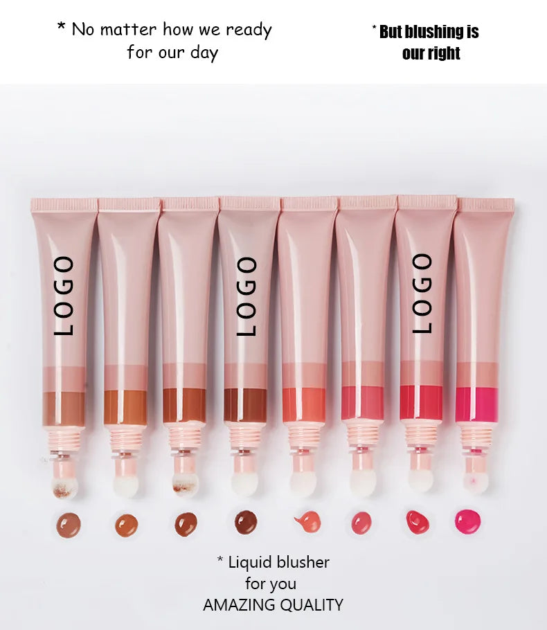 professional high-pigment vegan matte liquid blush soft tube face makeup cosmetics makeup blush