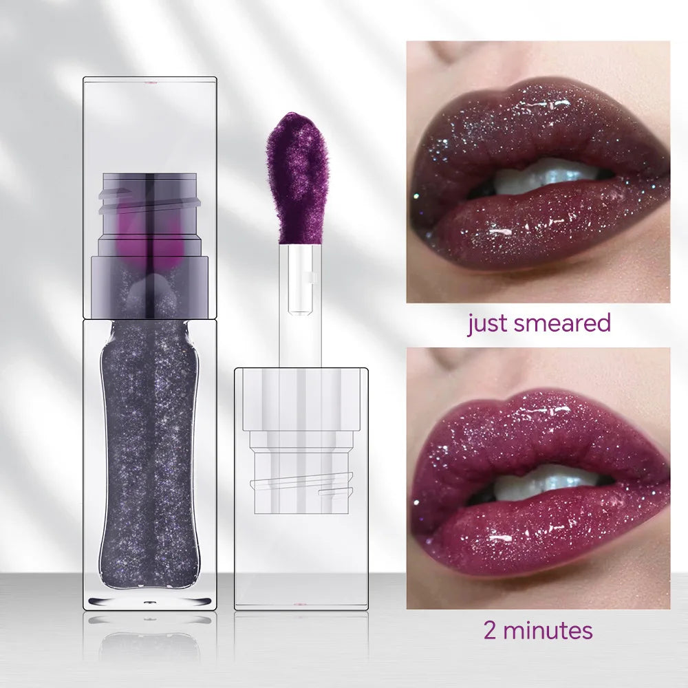 clear bottle color changing ph tinted lip gloss vegan lip oil tint stain glaze hydrating moisturizer magic lip oil