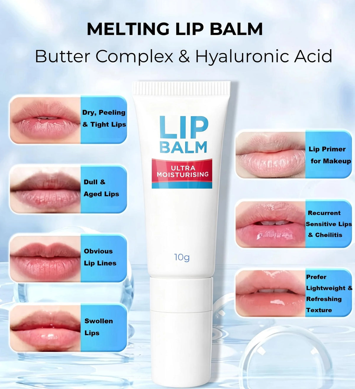 ultra moisturizing cool felling lip balm with squeeze lips care melting lip balm
