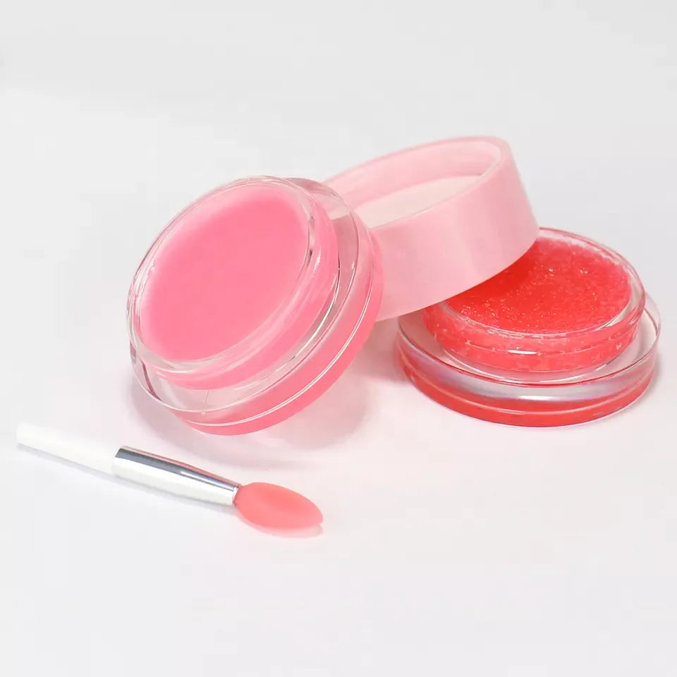 2 in 1 natural organic sugar lip balm moisturizing hydrating fruit lip scrub