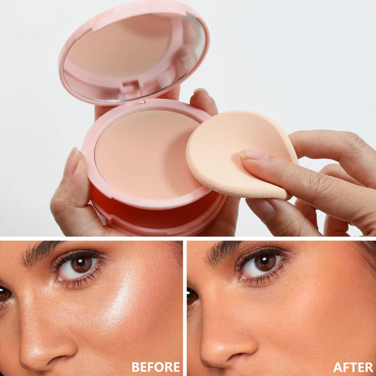 high pigment pressed powder palette waterproof long lasting face makeup foundation pink compact powder