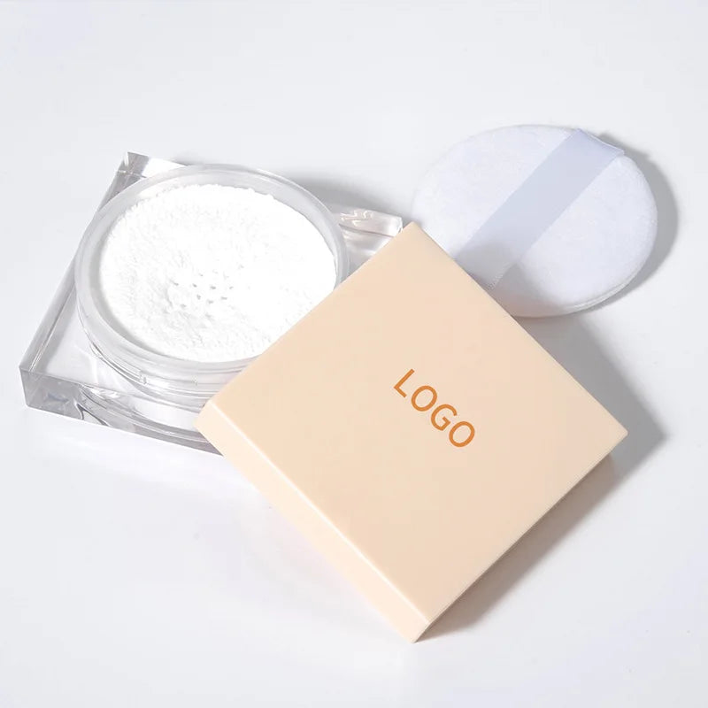 vegan waterproof face oil control nude jar makeup translucent matte cosmetic powder loose setting powder with puff