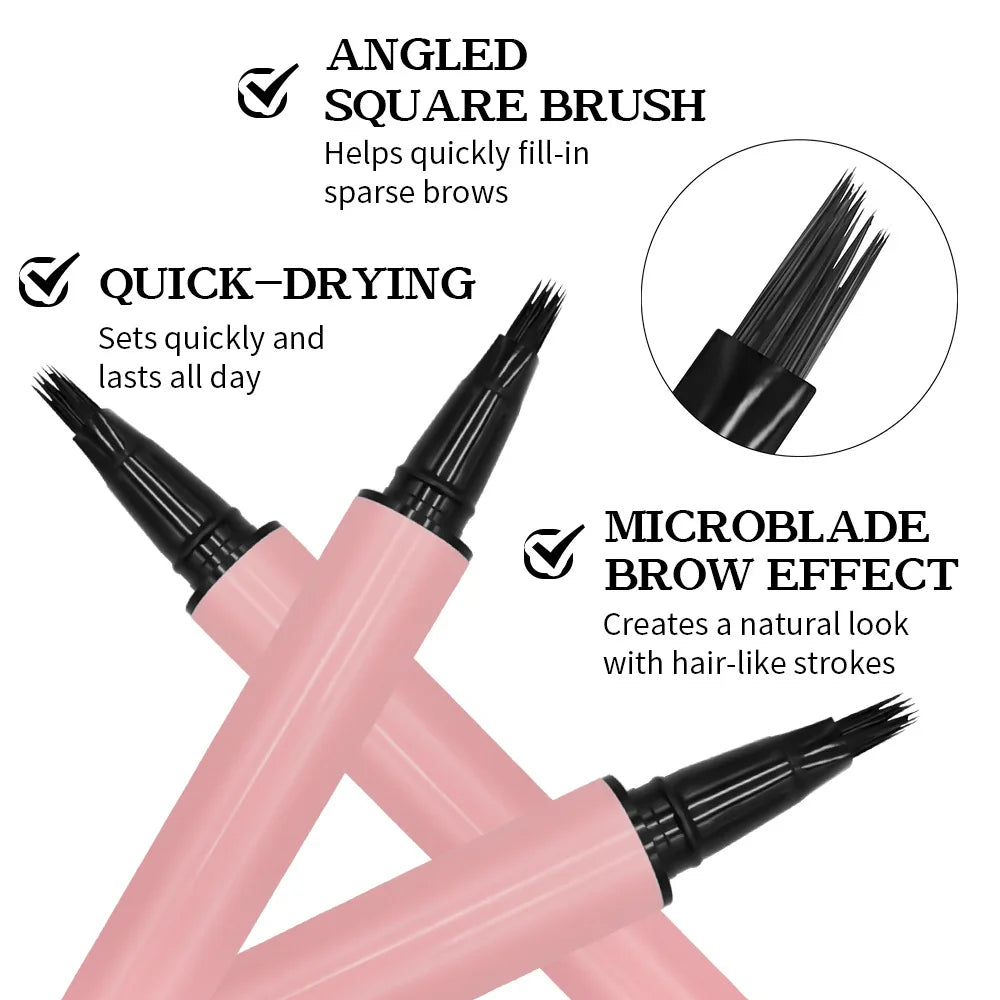 angled square brush hair strokes eyebrow pen long lasting waterproof water eyebrow pencil liquid ink tint eye brow penci