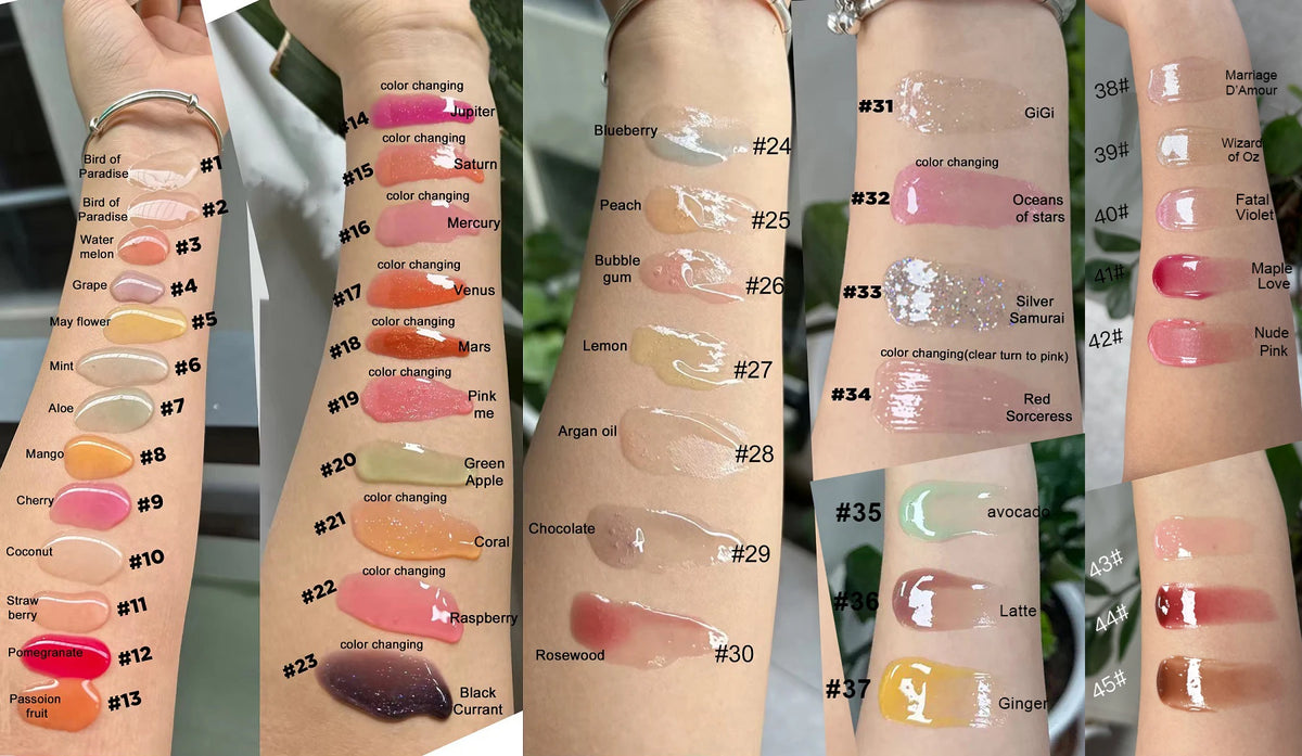 Glossy vegan lip gloss